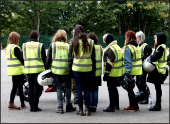 Trainee doing a Compulsory Basic Training with London Motorcycle Training