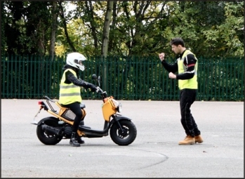 Trainees doing a CBT test with London Motorcycle Training
